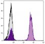 Human peripheral blood lymphocytes were stained with Mouse Anti-Human CD3-UNLB followed by Goat F(ab')<sub>2</sub> Anti-Mouse Ig, Human ads-FITC (SB Cat. No. 1012-02).