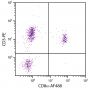 Chicken peripheral blood lymphocytes were stained with Mouse Anti-Chicken CD8α-AF488 (SB Cat. No. 8220-30) and Mouse Anti-Chicken CD3-PE (SB Cat. No. 8200-09).