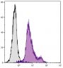 BALB/c mouse splenocytes were stained with Rat Anti-Mouse CD18-UNLB (SB Cat. No. 1570-01) followed by Mouse Anti-Rat IgG<sub>2a</sub>-FITC (SB Cat. No. 3065-02).