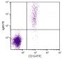 Human peripheral blood lymphocytes were stained with Goat F(ab')<sub>2</sub> Anti-Human IgM-PE (SB Cat. 2022-09) and Mouse Anti-Human CD19-FITC (SB Cat. No. 9340-02).