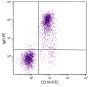 BALB/c mouse splenocytes were stained with Rat Anti-Mouse IgD-PE (SB Cat. No. 1120-09) and Rat Anti-Mouse CD19-FITC (SB Cat. No. 1575-02).