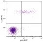 Human peripheral blood lymphocytes were stained with Goat Anti-Human IgM-BIOT (SB Cat. 2020-08) and Mouse Anti-Human CD19-PE (SB Cat. No. 9340-09) followed by Streptavidin-FITC (SB Cat. No. 7100-02).