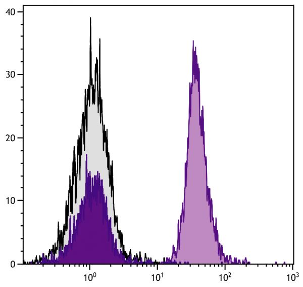 BALB/c mouse splenocytes were stained with Rat Anti-Mouse CD19-PE/CY5.5 (SB Cat. No. 1575-16).