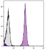 Human peripheral blood lymphocytes were stained with Mouse Anti-Human CD45-UNLB (SB Cat. No. 9625-01) followed by Goat Anti-Mouse IgG<sub>2a</sub>, Human ads-FITC (SB Cat. No. 1080-02).